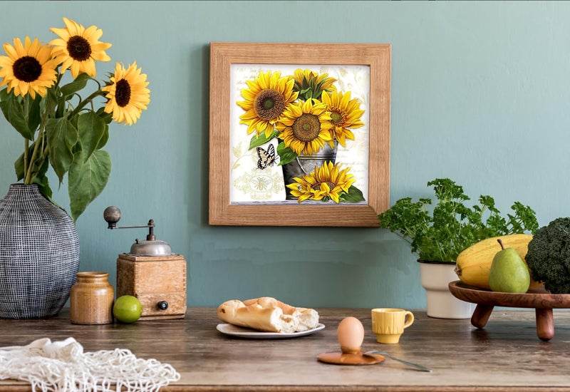 Apomelo Diamond Art Kit Sunflower Diamond Art Painting Kits for Adults Sunflower Diamond Art Painting Craft for Home Decor,Aromatic,12x12 inches - Image 2